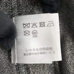 Chanel Coco Button Denim Jacket Size 36 Black Cotton 70% Viscose 18% Polyester 12%