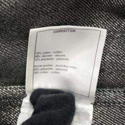 Chanel Coco Button Denim Jacket Size 36 Black Cotton 70% Viscose 18% Polyester 12%