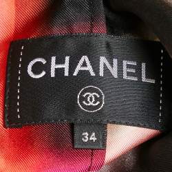  Chanel Multicolor Graffiti Print Silk Asymmetric V-Neck Mini Dress S