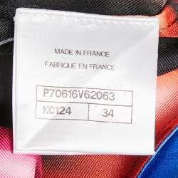  Chanel Multicolor Graffiti Print Silk Asymmetric V-Neck Mini Dress S
