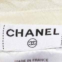 Pre Owned Chanel Cream Silk Ruffled Mini Dress M
