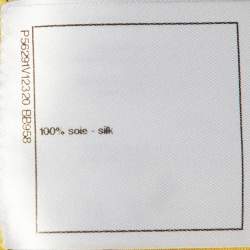 مملوكة مسبقًا قميص شانيل حرير أصفر بتفاصيل شريط وأزرار من الأمام مقاس كبير