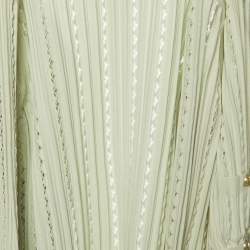 Pre Owned Chanel Mint Green Ribbed Knit Dress & Cardigan Set M/L