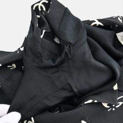 Pre Owned Chanel Black Silk and Acetate Short Sleeve Dress Women Size 38