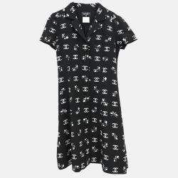 Chanel Black Silk and Acetate Short Sleeve Dress Women Size 38