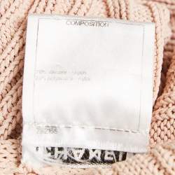 Chanel Pink Rib Knit V-Neck Mini Sweater Dress L