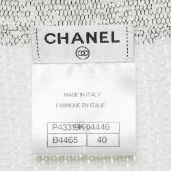 Chanel White Cotton Knit Round Neck Short Dress M