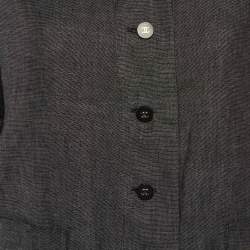 Chanel Grey Linen Formal Dress and Jacket Set M