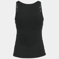 Pre Owned Chanel Black Fil-coupe and Rip Knit Tank Top M