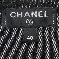 مملوكة مسبقًا Chanel Black CC  Beetle Lurex Wool Knit Crew Neck Top M