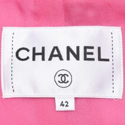 Chanel Pink Tweed Button Jacket M