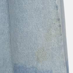 Chanel Light Blue Animal Print Denim Flared Jeans M Waist 28"