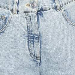 Chanel Light Blue Animal Print Denim Flared Jeans M Waist 28"