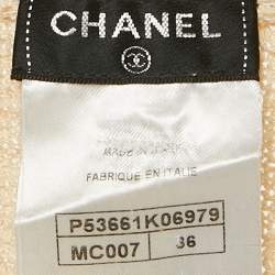 Chanel Beige Crochet Neck Tie-Up Detail Cardigan S
