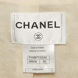 Chanel Beige/Multicolor Tweed Button Detail Jacket L