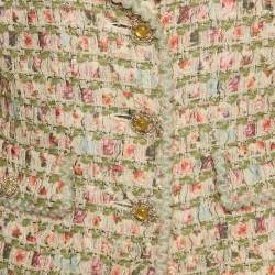 Chanel Beige/Multicolor Tweed Button Detail Jacket L