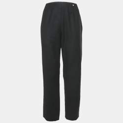 Chanel Black Wool Straight Leg Trousers L
