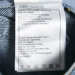Pre Owned Chanel Blue Paisley and CC Print Denim Straight Leg Jeans M Waist 28"