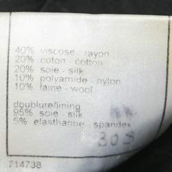 Pre Owned Chanel Black/White Tweed Fringed Button Front Jacket L