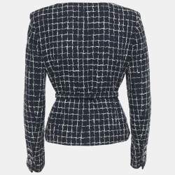 مملوكة مسبقًا Chanel Navy Blue Tweed Long Sleeve Jacket M