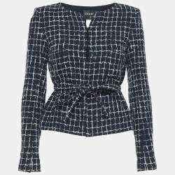 مملوكة مسبقًا Chanel Navy Blue Tweed Long Sleeve Jacket M
