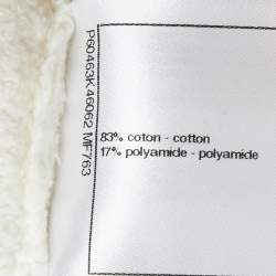 Chanel White Terry Cotton Knit Embellished Button Short Dress M