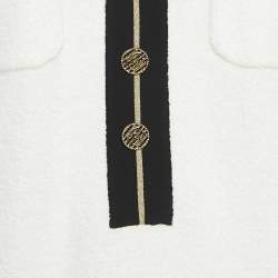 Chanel White Terry Cotton Knit Embellished Button Short Dress M