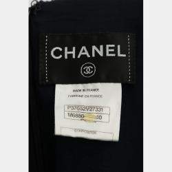 Chanel Dark Blue Tweed Sleeveless Dress FR Women 40