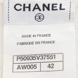 مملوكة مسبقًا Chanel White Fabric Camelia Top L