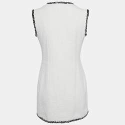 Chanel White Tweed Sleeveless Mini Dress M