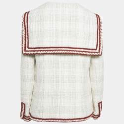 مملوكة مسبقًا جاكيت شانيل فانتازي تويد أبيض مقاس متوسط - ميديوم