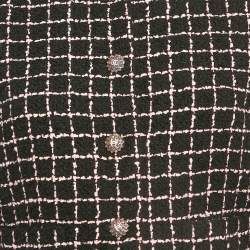 Chanel Black/Pink Tweed Crop Jacket M