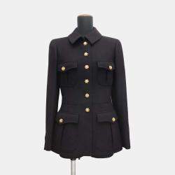Chanel Black Wool Gripoa Button Jacket 38