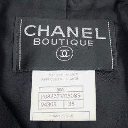 Chanel Black Wool Gripoa Button Jacket 38