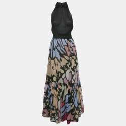 Chanel Black CC Silk Sleeveless Maxi Dress M