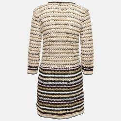 Chanel Multicolor Lurex Patterned Knit Mini Dress M