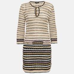 Chanel Multicolor Lurex Patterned Knit Mini Dress M