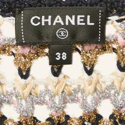Chanel Multicolor Lurex Patterned Knit Mini Dress M