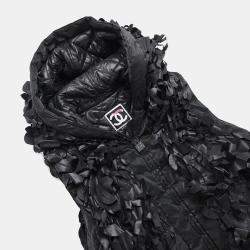 Chanel Black Polyurethane and Nylon Hooded Vest Size 38