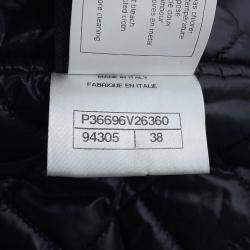 Chanel Black Polyurethane and Nylon Hooded Vest Size 38