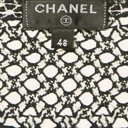 Chanel Black/White Guipure Lace Sleeveless Top XL