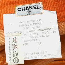 Chanel Orange Denim Skirt Women Size 44