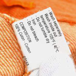 Chanel Orange Denim Skirt Women Size 44