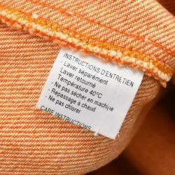 Chanel Orange Denim Skirt Women Size 44