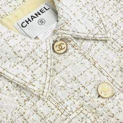 Chanel White Sleeveless Vest Jacket Size 38 