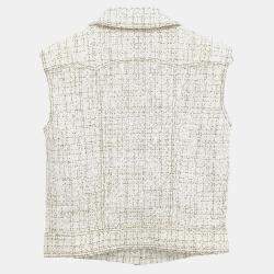 Chanel White Sleeveless Vest Jacket Size 38 