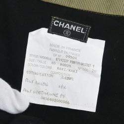Chanel Khaki Cotton Trench Coat Women Size 40