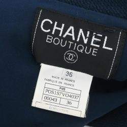 Chanel Navy Single Breasted Jacket Size 36