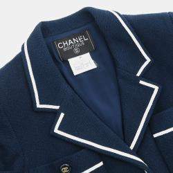 Chanel Navy Single Breasted Jacket Size 36