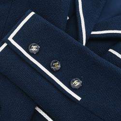 Chanel Navy Single Breasted Jacket Size 36